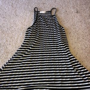 Black and White Striped Sun Dress